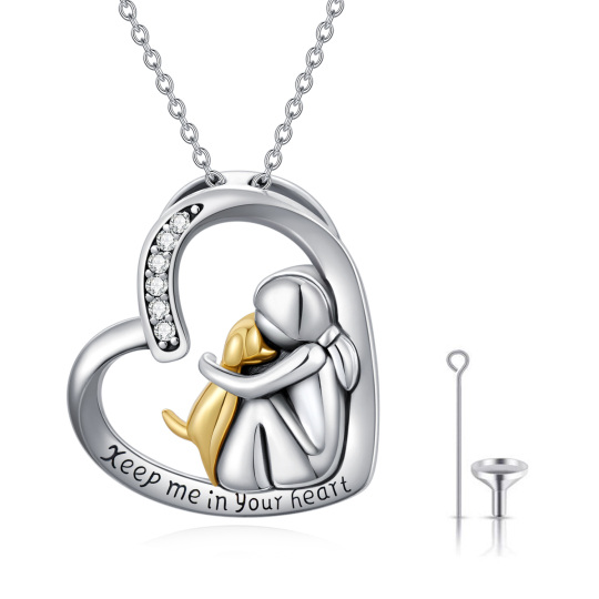 Dog And Girl Keep Me In Your Heart Urn Necklace Jewelry for Women