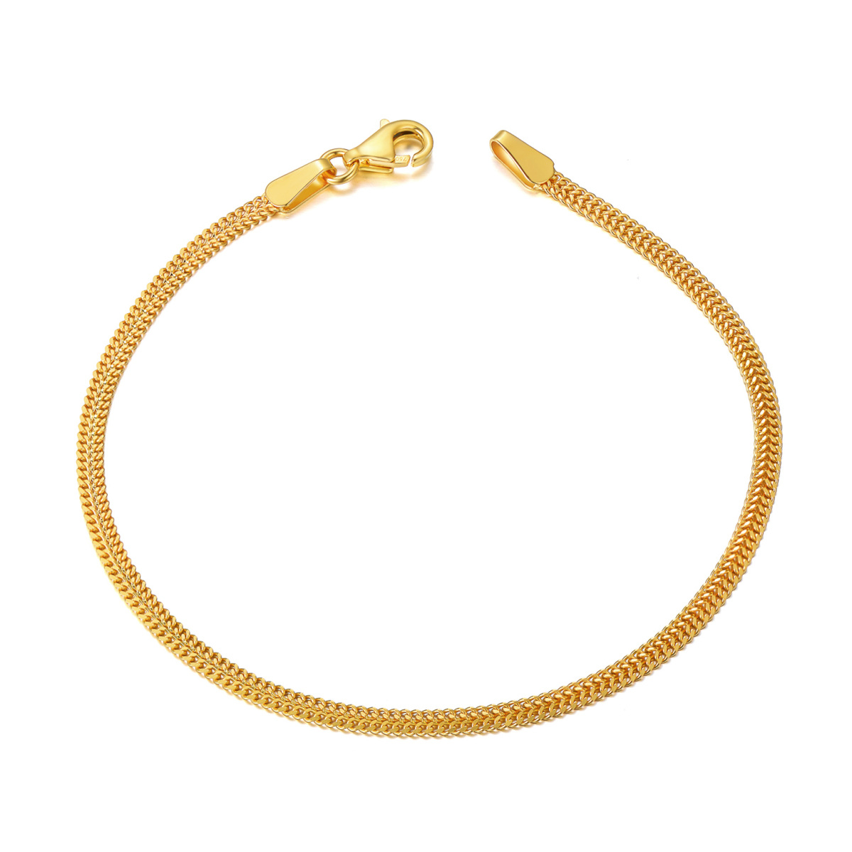 18K Gold Circle Mesh Chain Bracelet-1