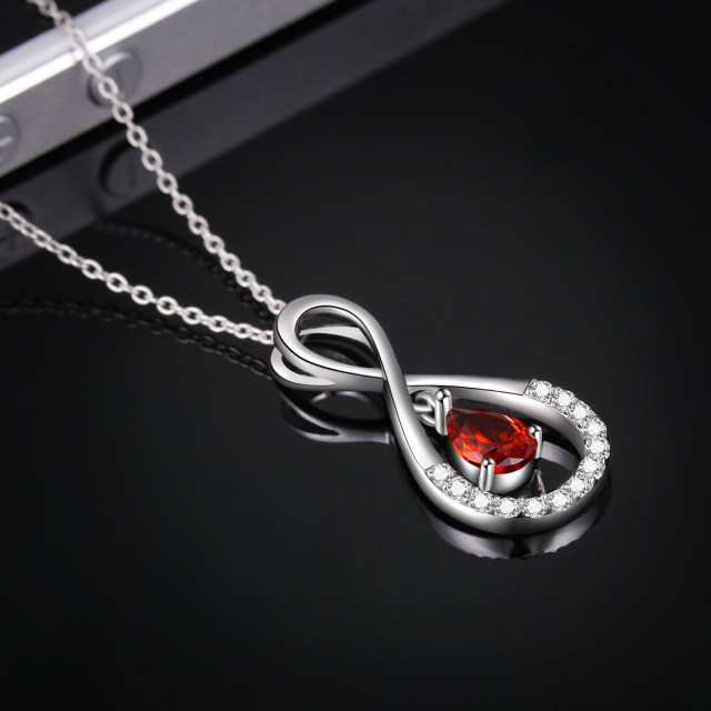 Collier en argent sterling avec pendentif symbole infini en zircon cubique de forme circul-2