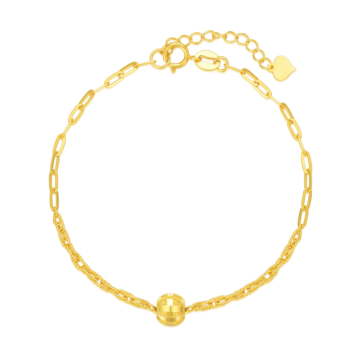 18K Gold Paperclip Chain Bracelet-1