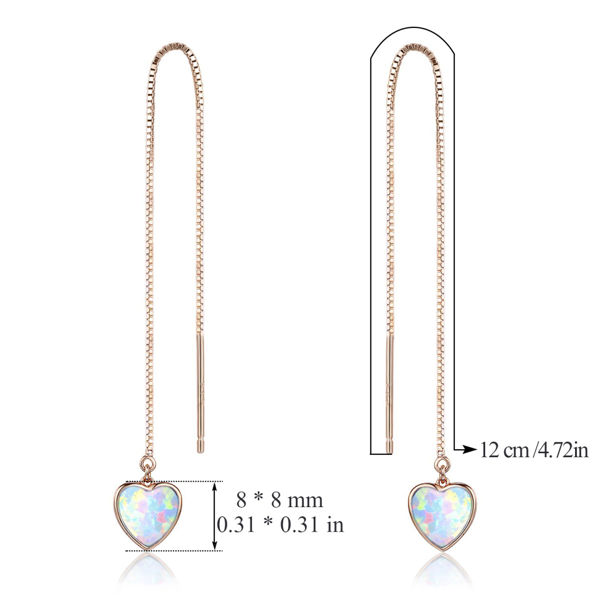 Boucles d'oreilles pendantes en argent sterling en forme de coeur avec opale-5