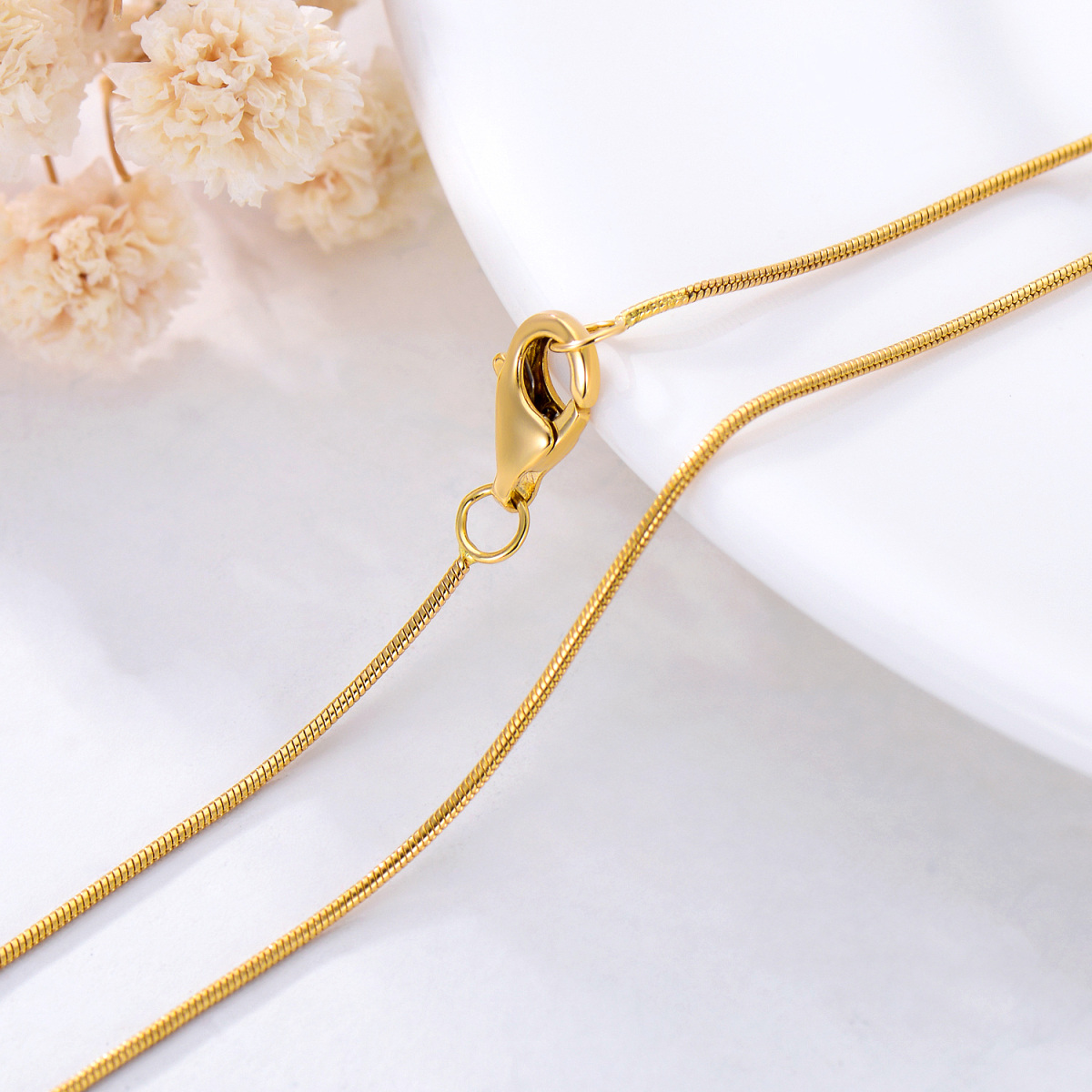 18K Gold Snake Snake Chain Necklace-3