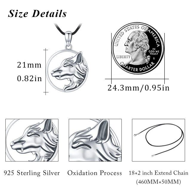 Sterling Silver Wolf Pendant Necklace-4
