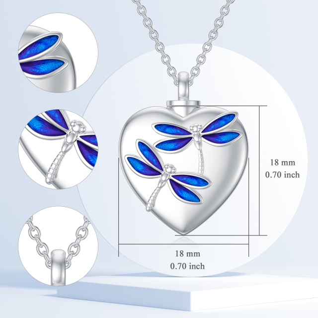 Sterling Silber Libelle & Herz Urne Halskette mit eingraviertem Wort-5
