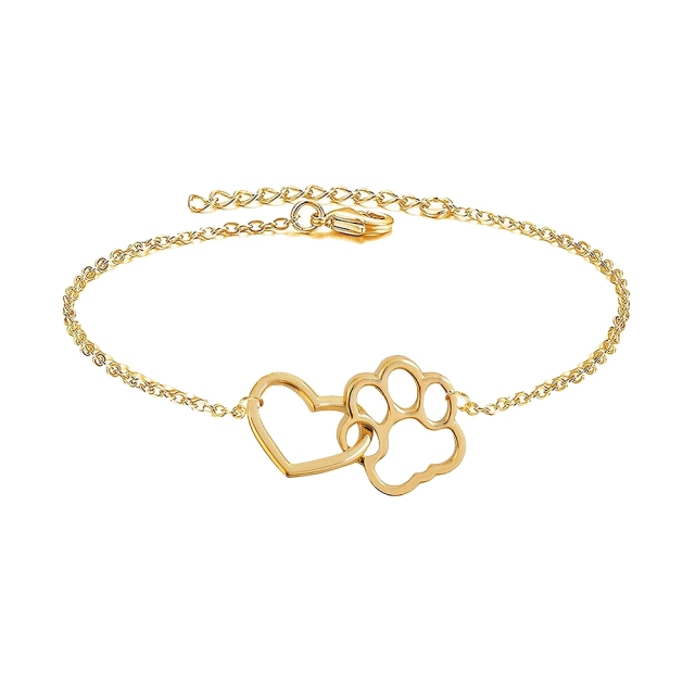 Pulsera colgante de plata de ley con garras chapadas en oro amarillo-0