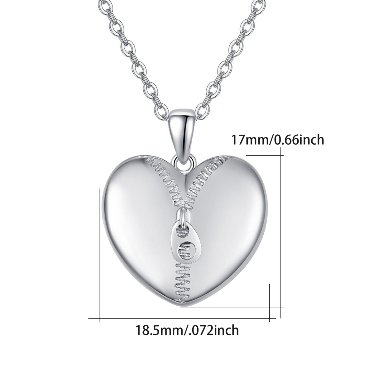 Sterling Silver Heart Personalized Photo Locket Necklace-6