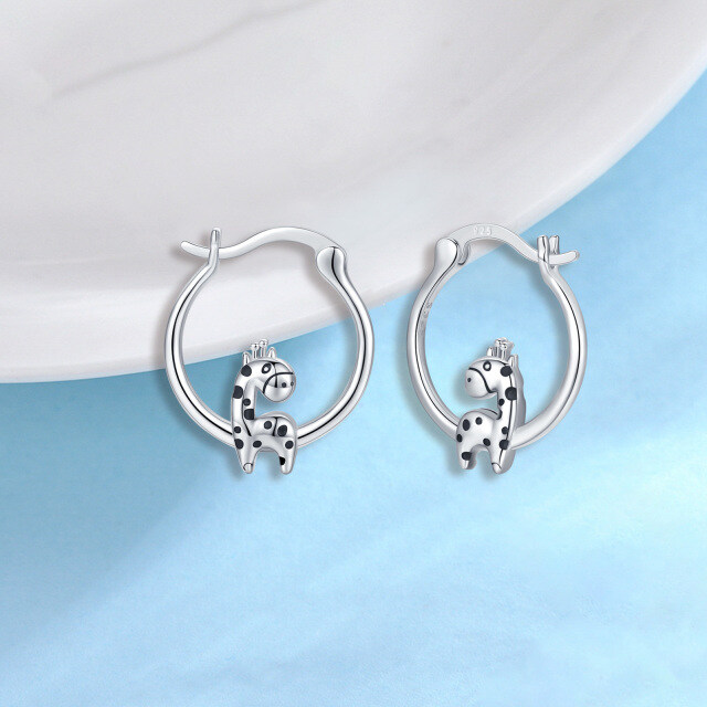 Girafe-Boucles d'oreilles-S925-Sterling-Silver-Giraffe-Hoop-Earrings-Cute-Animal-Earrings-Girafe-Jewelry-Gifts-For-Women-Teen-Girl-3