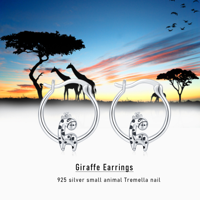 Girafe-Boucles d'oreilles-S925-Sterling-Silver-Giraffe-Hoop-Earrings-Cute-Animal-Earrings-Girafe-Jewelry-Gifts-For-Women-Teen-Girl-5