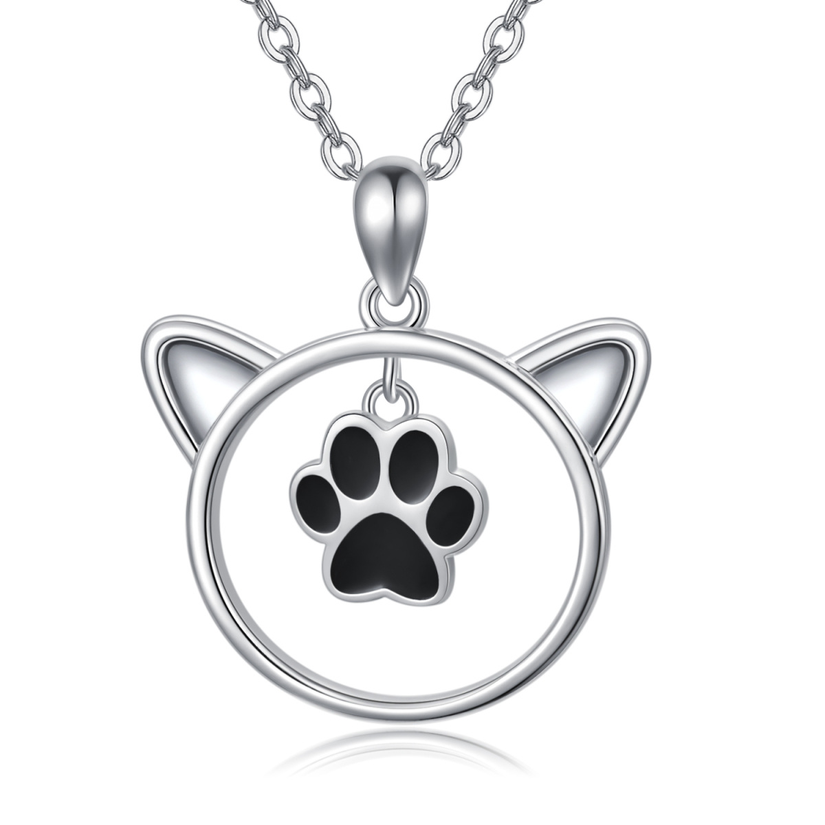 Collier pendentif griffes bicolores en argent sterling-1