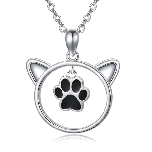 Collier pendentif griffes bicolores en argent sterling-0