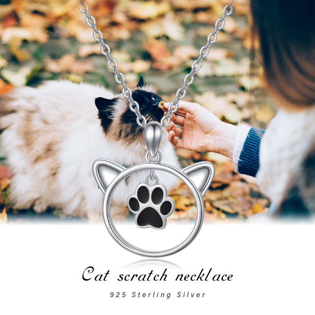 Collier pendentif griffes bicolores en argent sterling-4