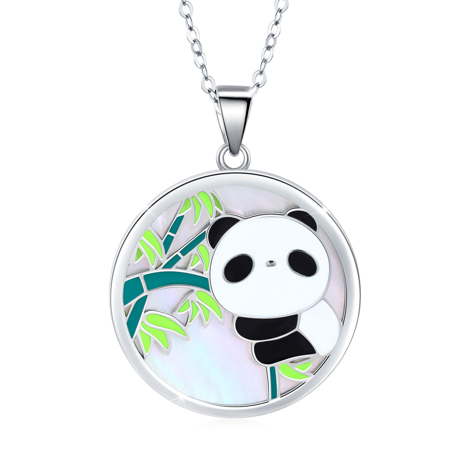Panda Locket Necklace 925 Sterling Silver That Holds Pictures Memorial Pendant Photo Necklace Jewelry Gifts for Women Girls 