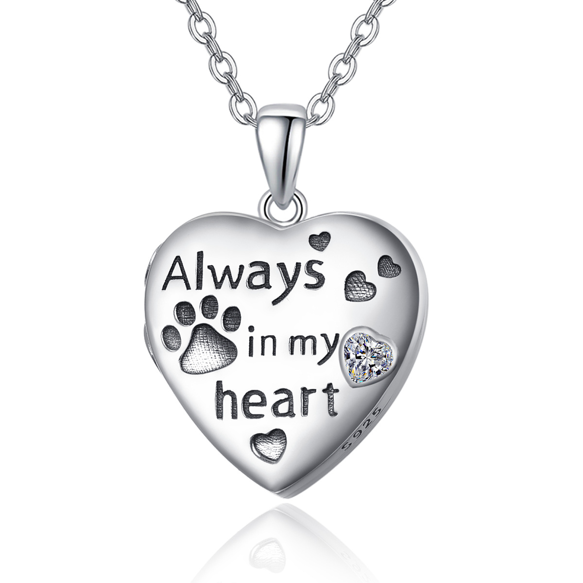 Sterling Silver Personalized Photo Personalized Photo Locket Necklace with Engraved Word-1