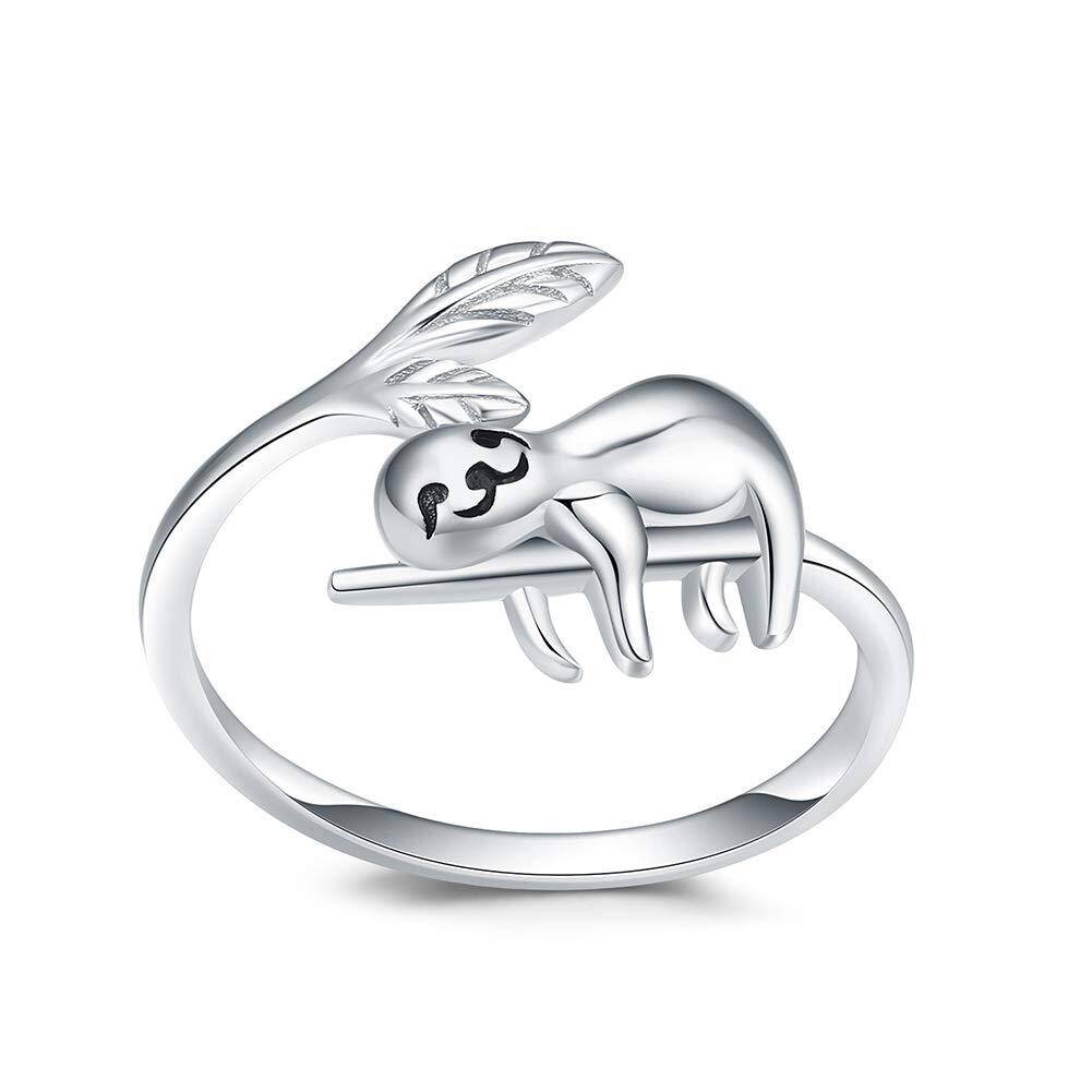 Sterling Silber Faultier offener Ring-1