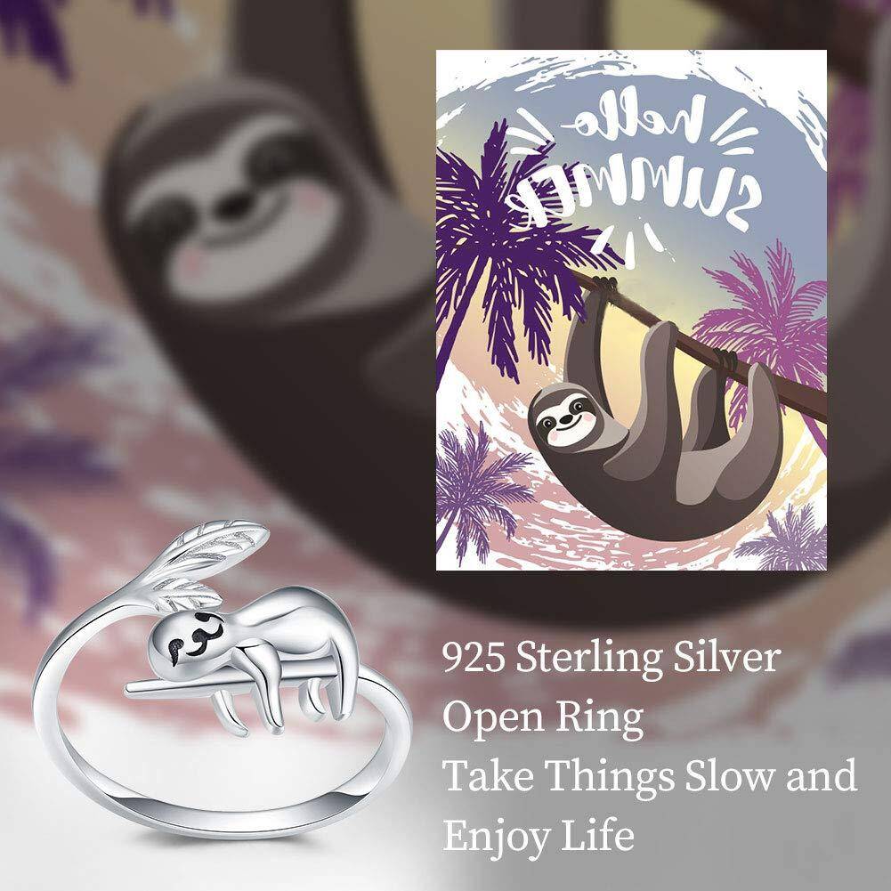 Sterling Silver Sloth Open Ring-5