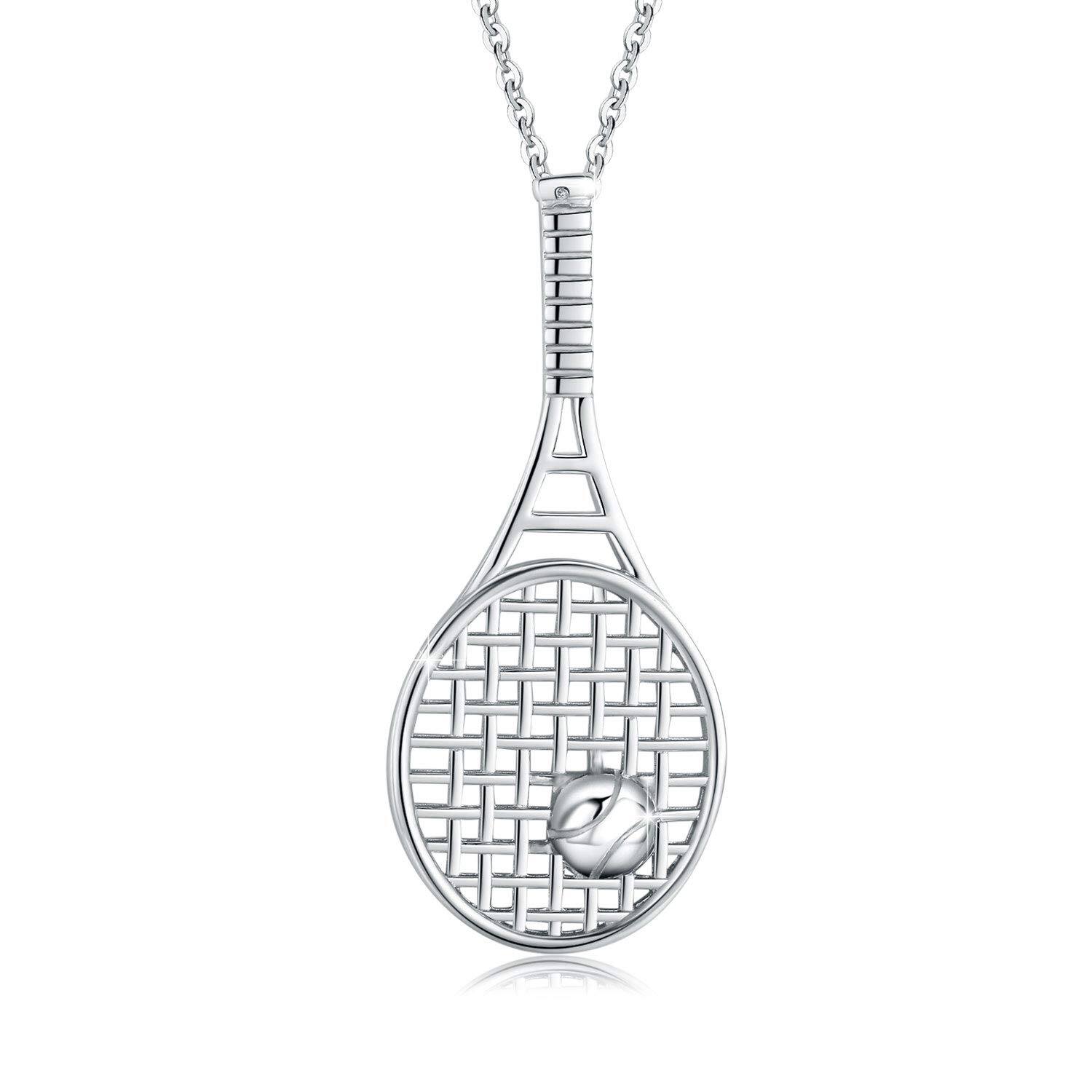 Tennis Racket Pendant Necklace 