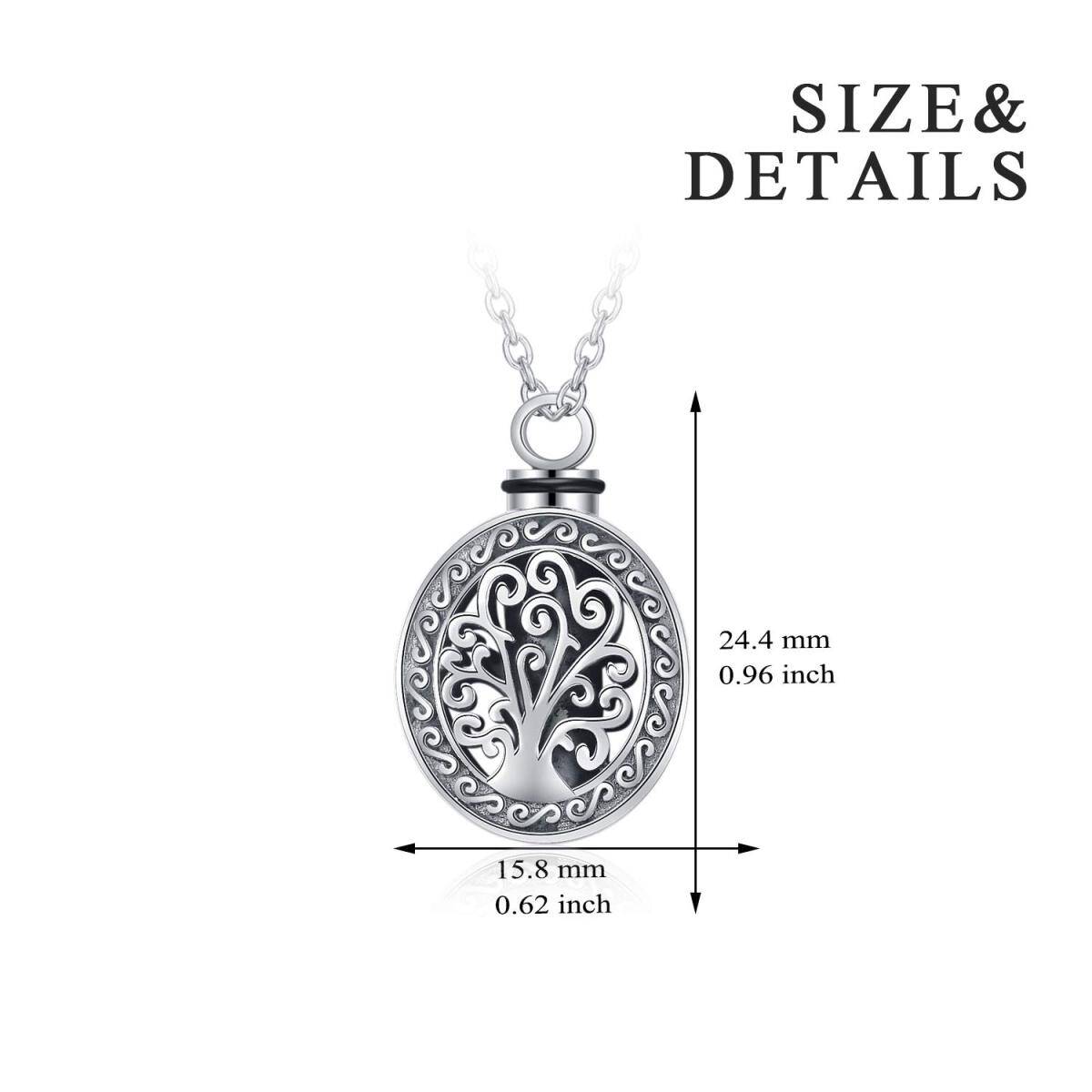 Collier Urne Arbre de Vie en Argent Sterling pour Cendres-3