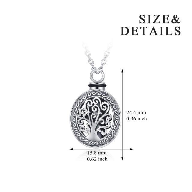 Sterling Silver Tree Of Life Urn Necklace for Ashes-3
