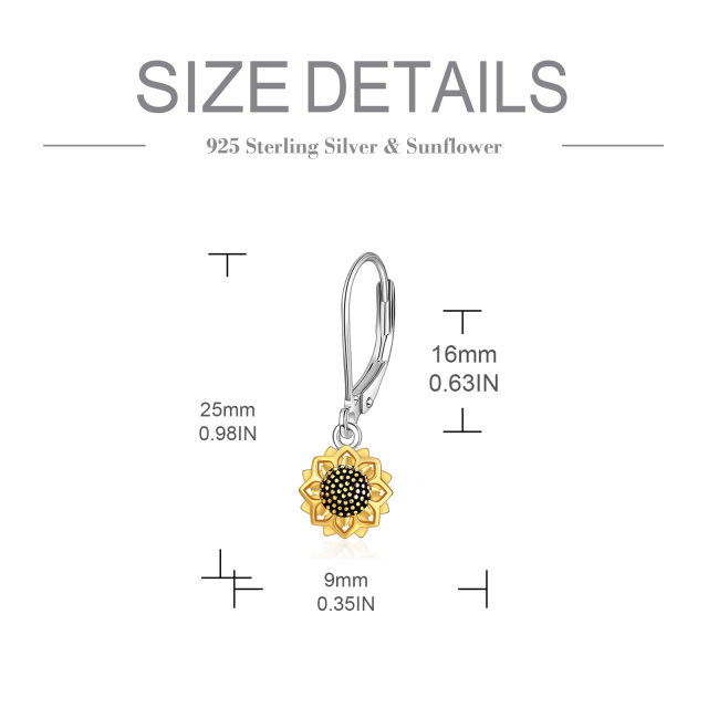 925 Sterling Silver Gold Plated Sunflower Necklace & Earrings & Ring-3