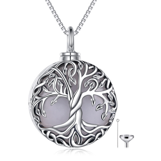 Moonstone Tree of Life Urn Necklace for Ashes Cremation Jewelry for Women