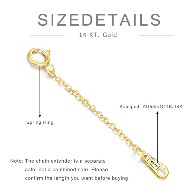 Collares de cadena extensora de oro de 14 quilates con 1 