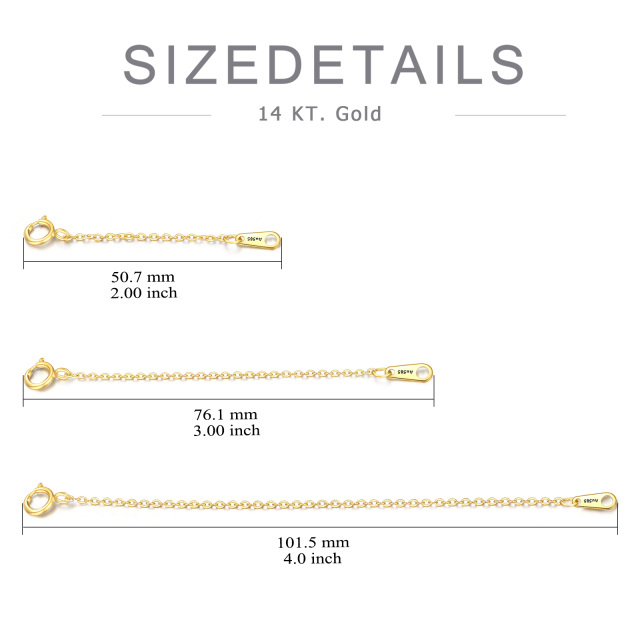 14K Gold Extender Chain Necklaces with 1