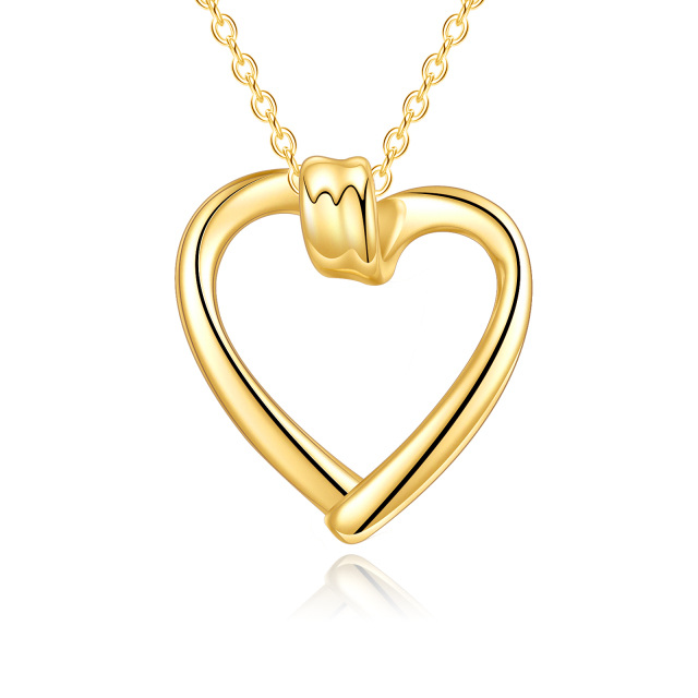 Collana con ciondolo a cuore in oro 14K-1