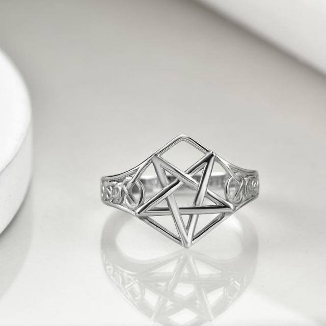 Sterling Silver Celtic Knot & Pentagram Ring-4