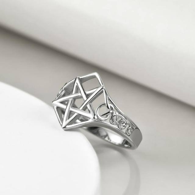Sterling Silver Celtic Knot & Pentagram Ring-3