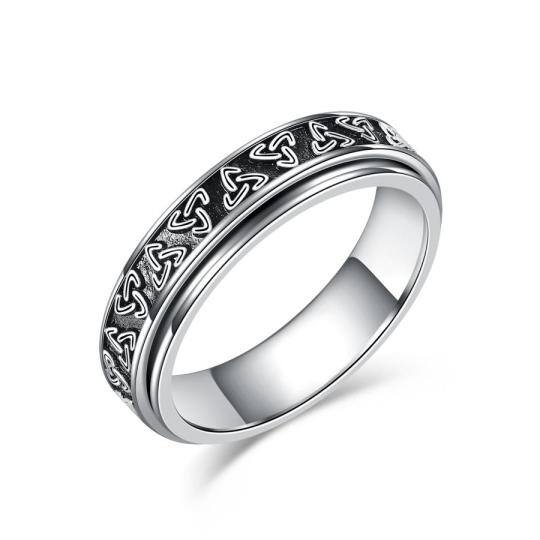Keltischer Fidget-Ring aus Sterlingsilber für keltische Knoten-Trinity-Ringe zum Stressabbau
