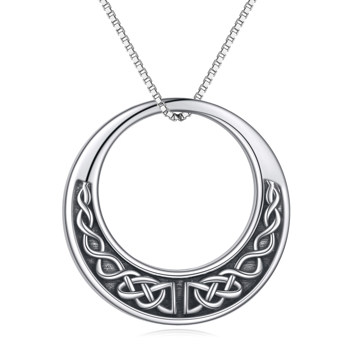 Sterling Silver Celtic Knot Urn Necklace for Ashes with Engraved Word-1