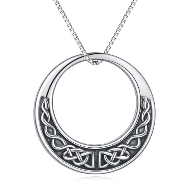 Sterling Silver Celtic Knot Urn Necklace for Ashes with Engraved Word-0