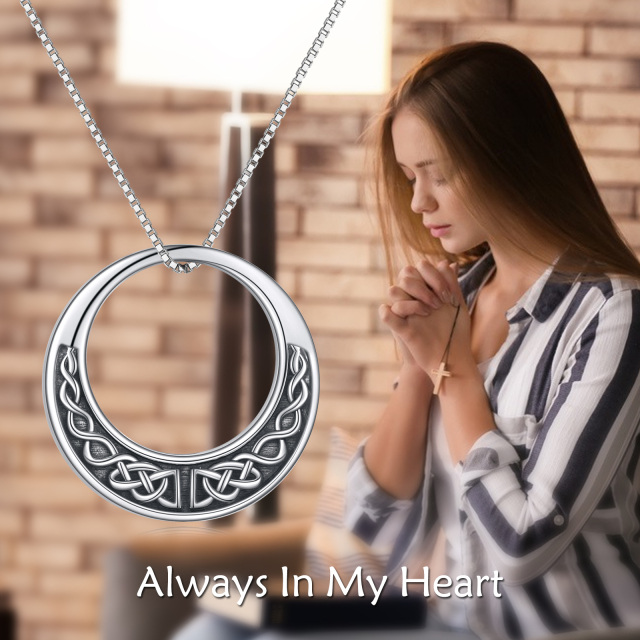 Sterling Silver Celtic Knot Urn Necklace for Ashes with Engraved Word-5