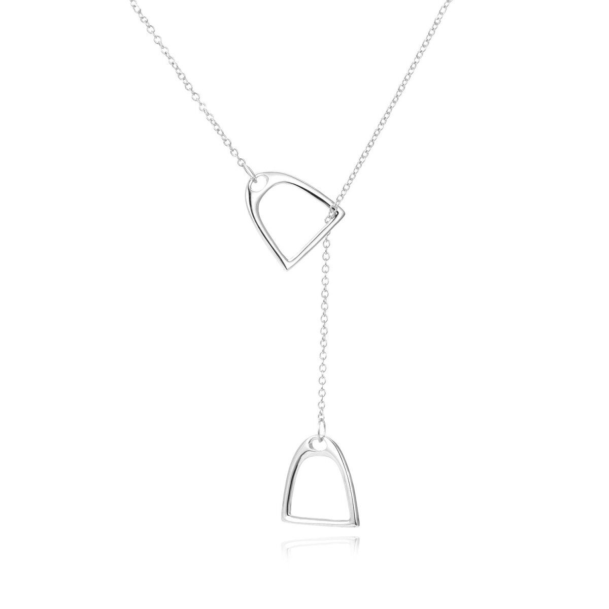 Sterling Silber Hufeisen Einstellbare Y-Halskette-1