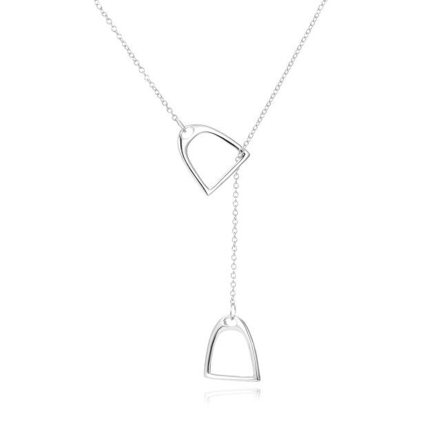 Sterling Silber Hufeisen Einstellbare Y-Halskette-0
