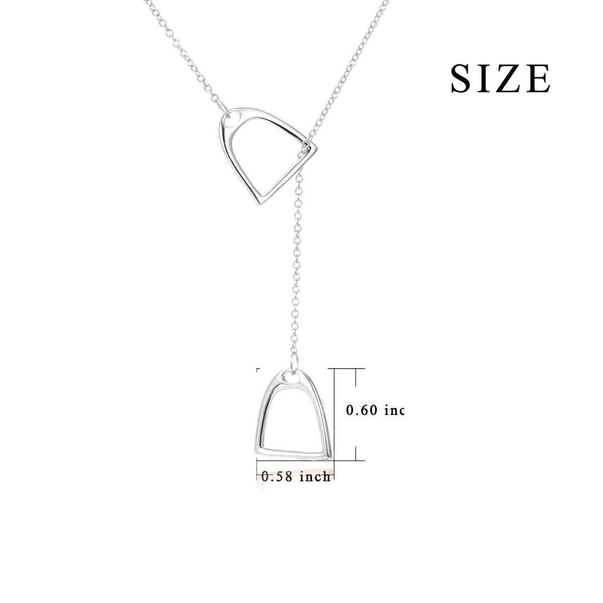 Sterling Silver Horseshoe Adjustable Y Necklace-5