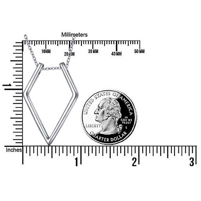 Colar com pingente porta-anéis em forma de diamante em prata esterlina-4