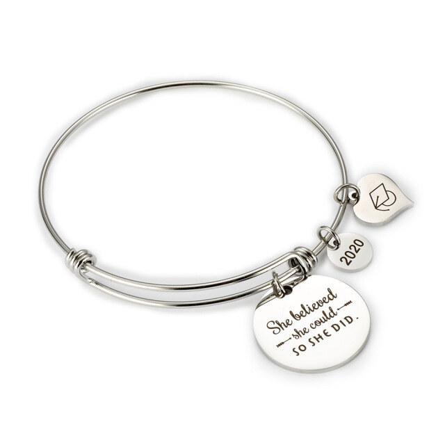 Inspirational Graduation Bracelet with Graduation Grad Cap She Believed She Could So She Did-2