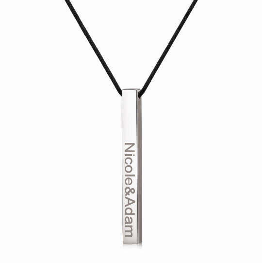 Sterling Silver Personalized Classic Name Bar Necklace