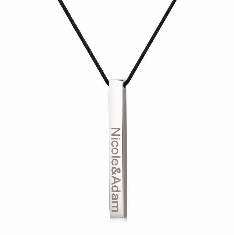 Sterling Silver Personalized Classic Name Bar Necklace