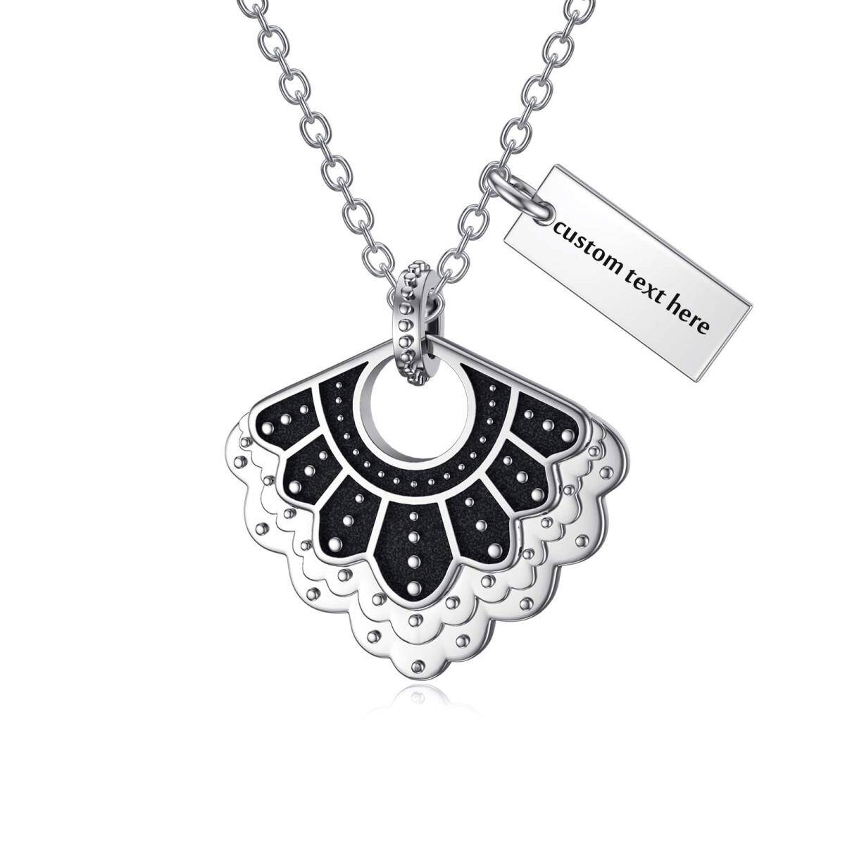Sterling Silver Personalized Engraving & Ginsberg Collar Pendant Necklace-1