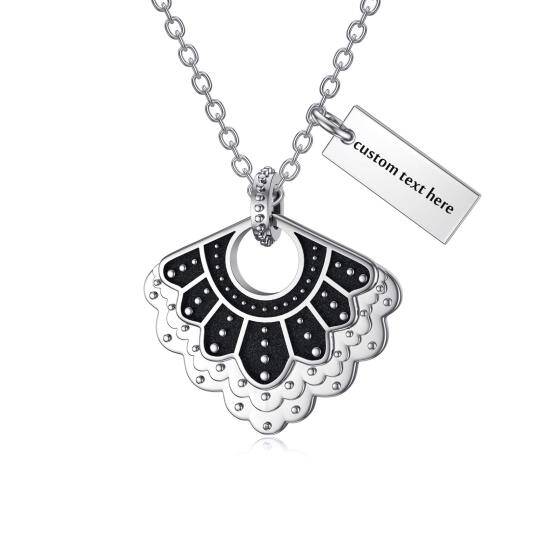 Sterling Silver Personalized Engraving & Ginsberg Collar Pendant Necklace