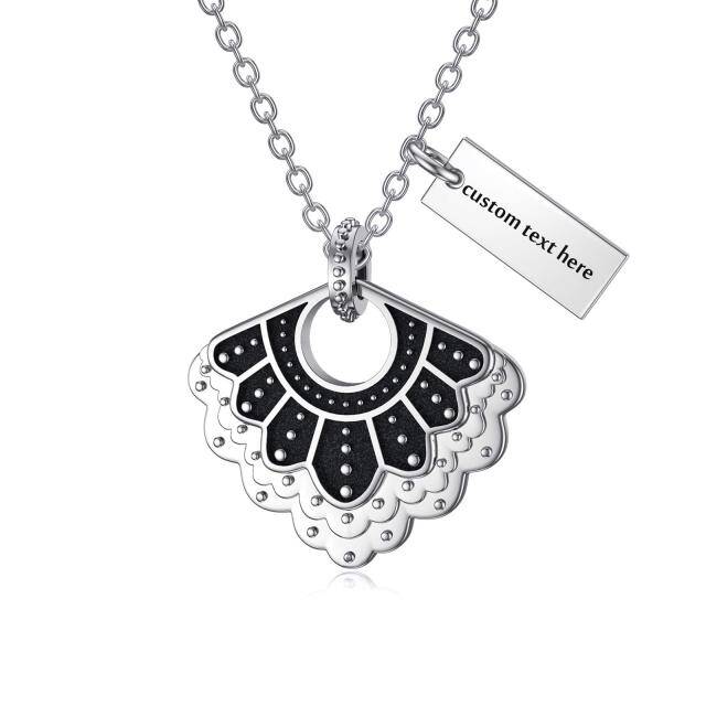 Collana con pendente a collare Ginsberg con incisione personalizzata in argento sterling-1