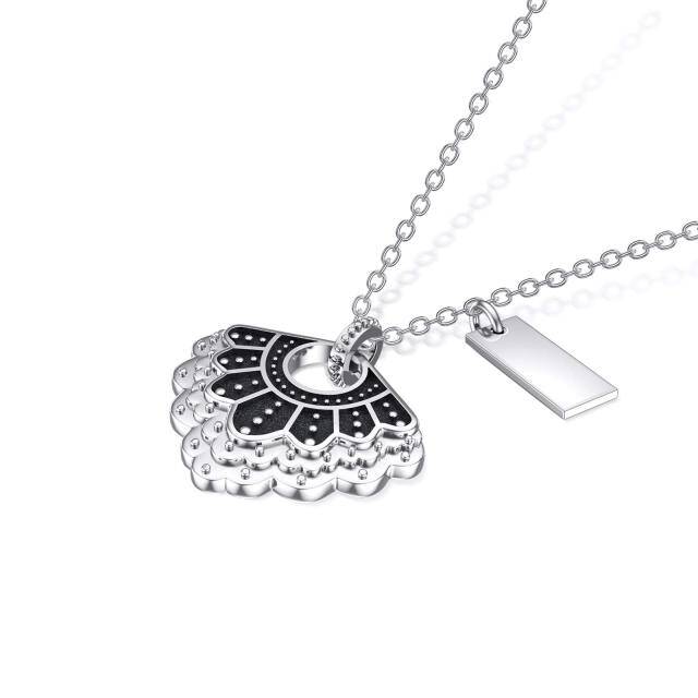 Collana con pendente a collare Ginsberg con incisione personalizzata in argento sterling-2