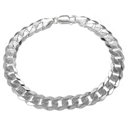 Sterling Silver uban Chain Curb Link Chain Bracelet
