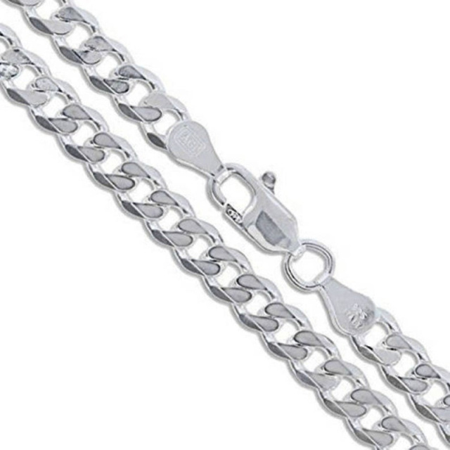 Sterling Silver uban Chain Curb Link Chain Bracelet-3