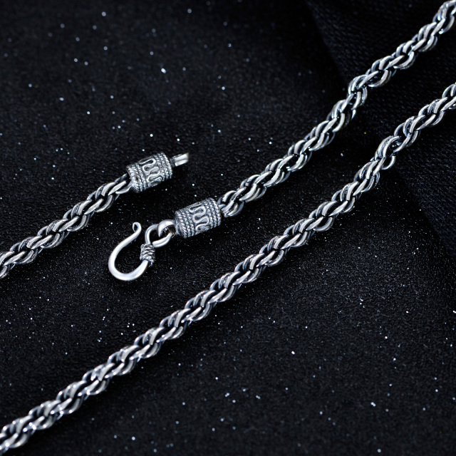 Sterling Silver Rope Chain Necklace-5