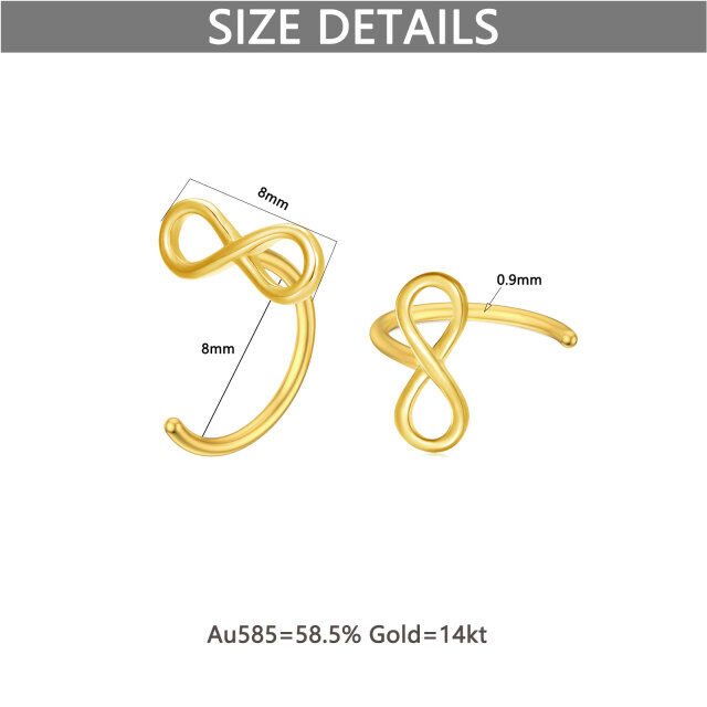 Boucles d'oreilles pendantes en or 14K avec symbole de l'infini-5