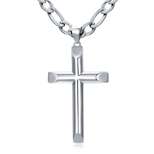 Collana con ciondolo a forma di croce in argento sterling per uomo