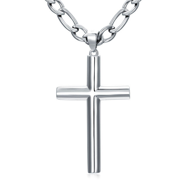 Collana con ciondolo a forma di croce in argento sterling per uomo-3